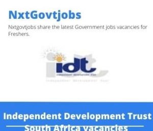 IDT Supply Chain Management Administrator Vacancies in Polokwane 2023
